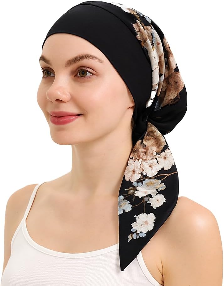 FADACHY Chemo Headwear for Women,Chemo Caps Lightweight for Summer with Head Scarf,Silky Soft Hair Turbans Fashion - Image 2